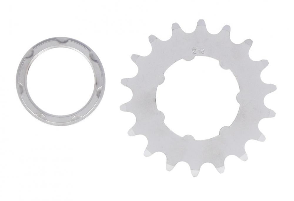XLC Single Speed Ritzel 1/8", 18 Zähne, matt verchromt, mit Träger.