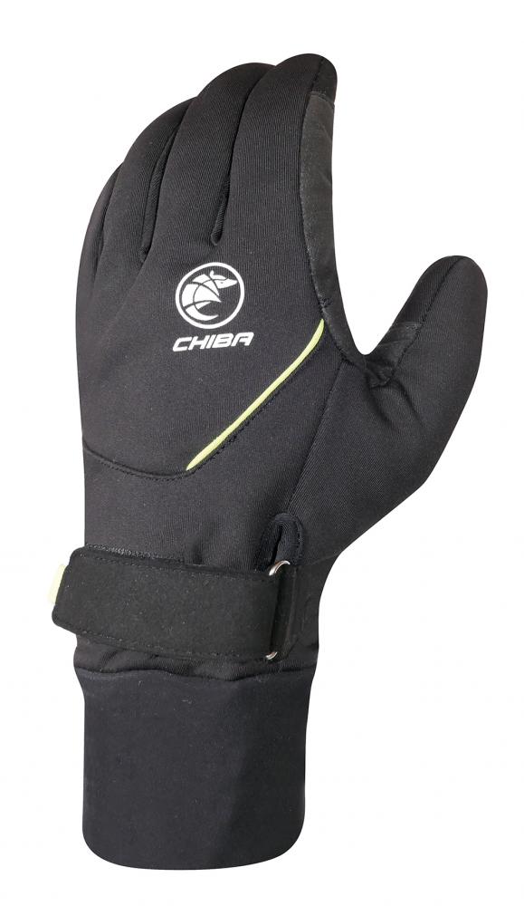 CHIBA Rain Pro - wasserdichte Softshell-Fahrradhandschuhe schwarz/neongelb, 3XL