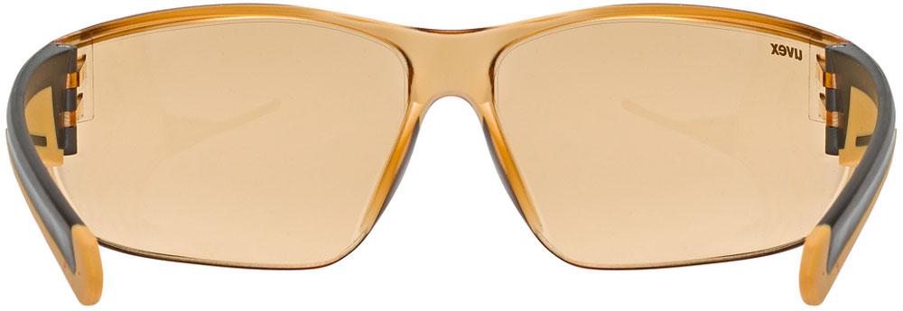 Uvex Equate Sportbrille smoke-orange mit orangefarbenen Gläsern, 100% UV-Schutz, verstellbare Softbügel und Soft-Nasenpads für optimalen Tragekomfort