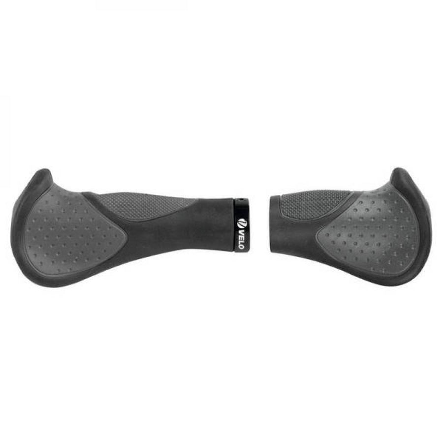 Velo ERGOGEL D3 BAR Schraub-Griffpaar 140/92 mm Schwarz-Grau - ergonomisch & 3-Komponenten-Gel mit Bar-Ends