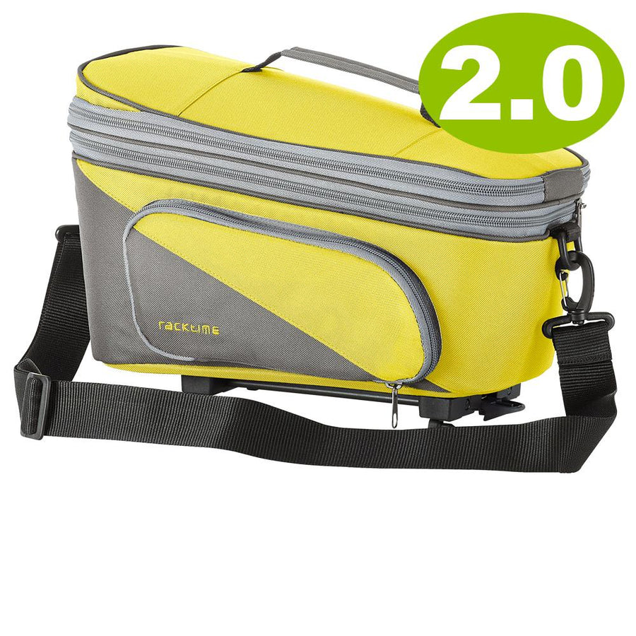 Racktime Talis Plus 2.0 Trunkbag, gelb-grau, 15 Liter Fahrrad-Gepäckträgertasche mit Schultergurt.