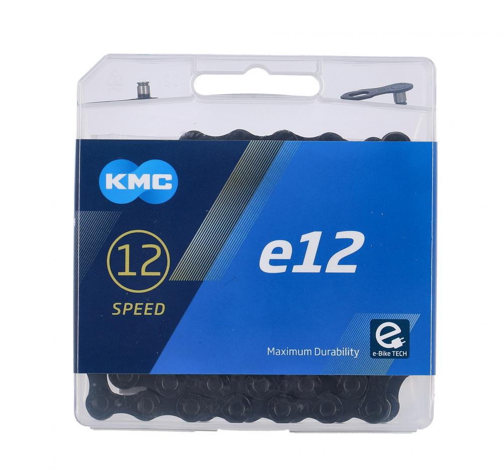 KMC e12 BlackTech E-Bike Schaltungskette 1/2" x 11/128" Zoll - 130 Glieder, langlebig & leise