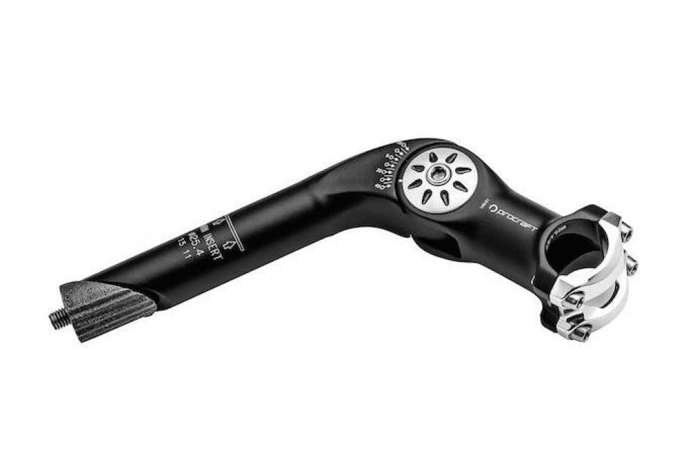 Procraft Vorbau Schaft verstellbar 70°-130° / 115 mm 1 1/8" 25,4 mm Schwarz - Ergonomischer Schaftvorbau