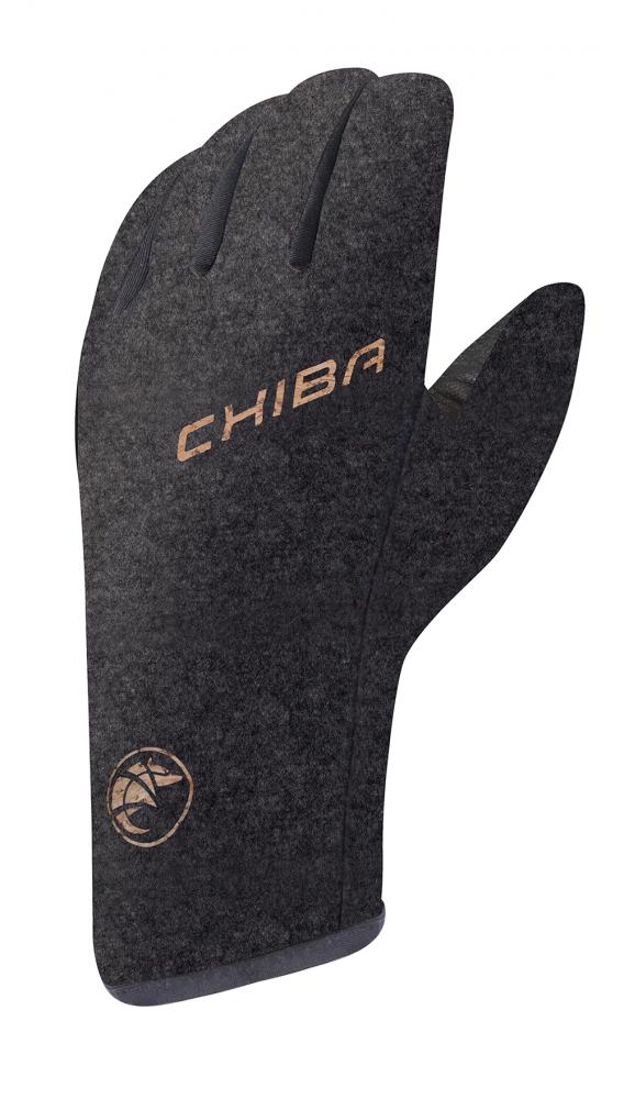 CHIBA All Natural Glove Light - Merino-Walk & Nappaleder, S, schwarz