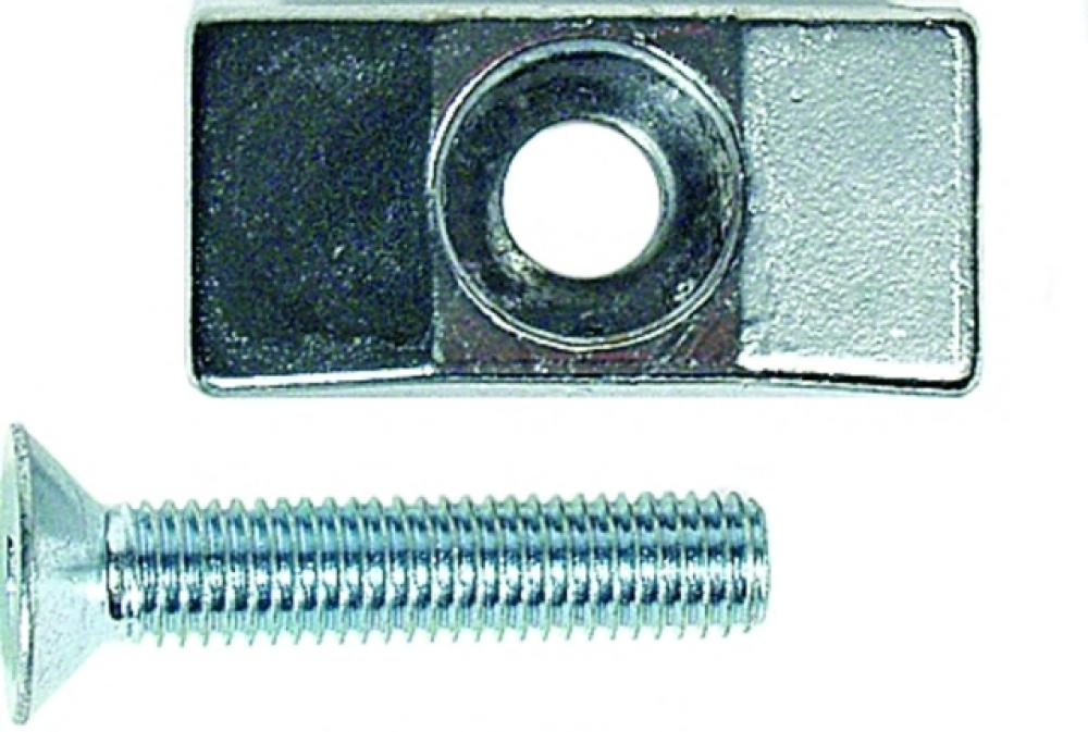 Pletscher Lasche F15/3 - breite Aluminium-Befestigungslasche für Seitenständer, inklusive Innensechskant-Senkschraube M10x50, passend für Ständerplattenmontage, silber