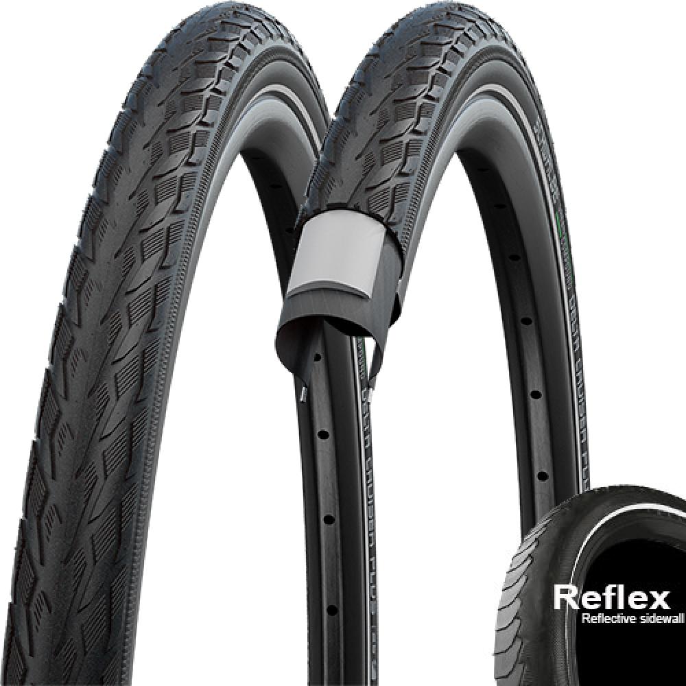 Schwalbe Drahtreifen Reifen Delta Cruiser Plus 28x1.40 37-622 schwarz Reflex E-25 HS431 Draht - Fahrradreifen