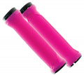 Zwei pinke Race Face Love Handle Lock-On Griffe, ergonomische MTB-Lenkergriffe mit griffiger Textur.