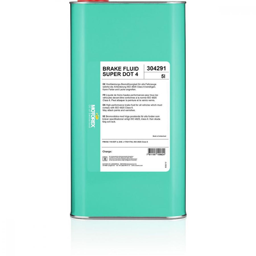 Motorex Bremsflüssigkeit DOT 4, 5 Liter 20 gelb - hohe Sicherheitsreserve für moderne Bremssysteme