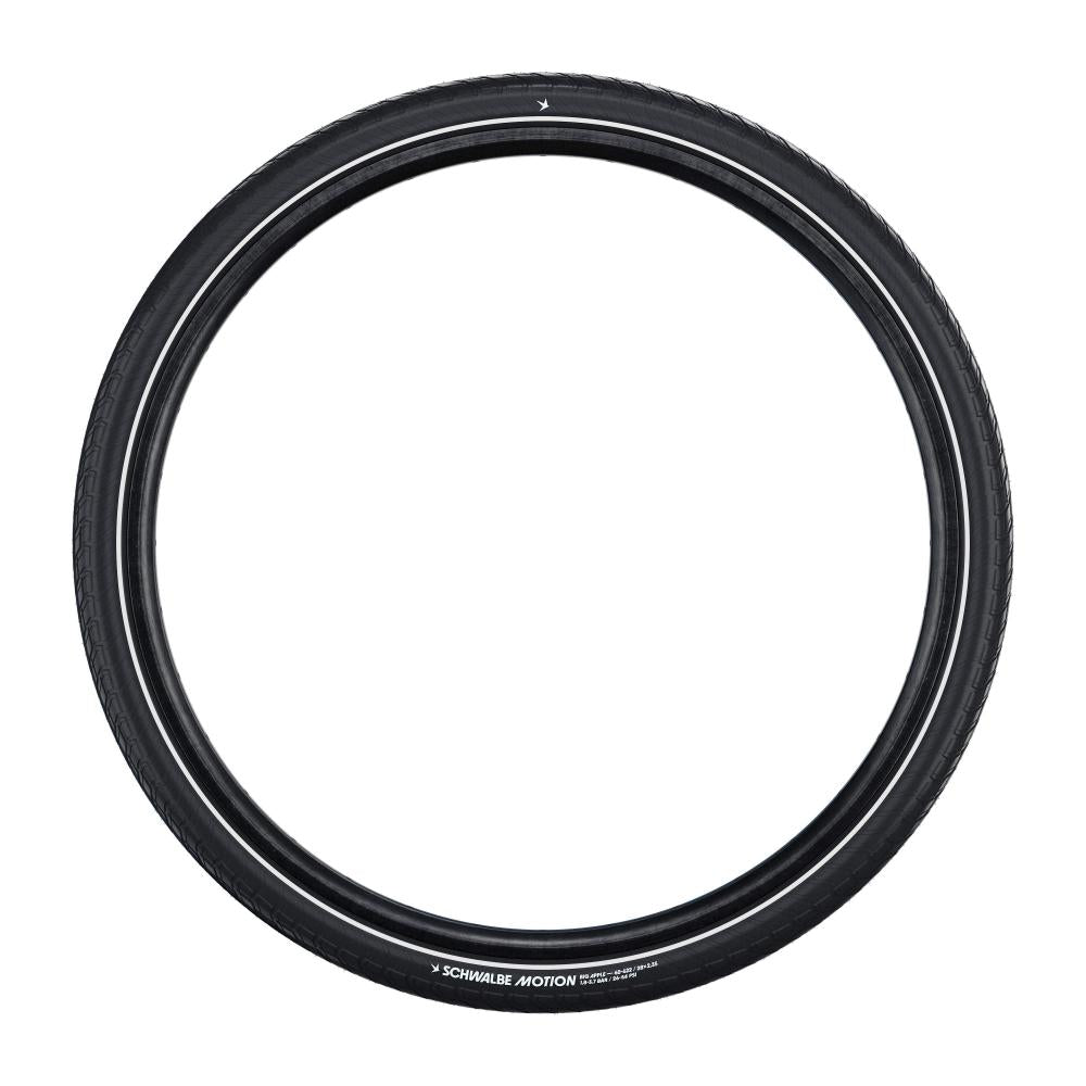Schwalbe Big Apple 60-559 (26x2.35) Reflex Ballonreifen, schwarzer Drahtreifen für komfortables Fahren.