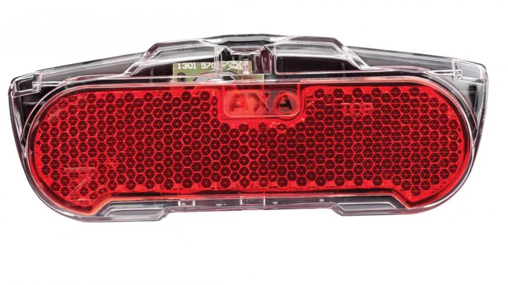 AXA LED-Dynamo-Rücklicht Slim Steady, schmal & leicht, roter Reflektor in klarer Hülle für Fahrräder.