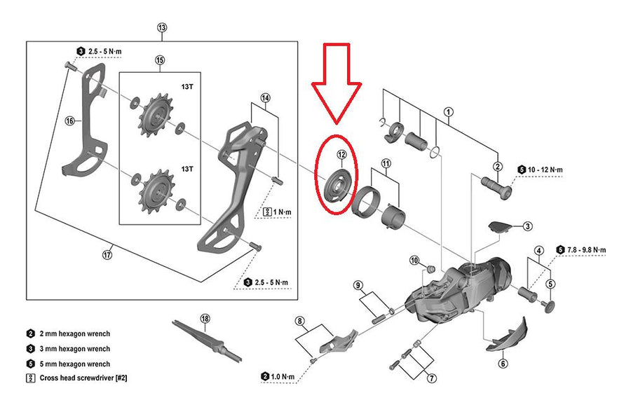 SHIMANO Anschlagsschutz für RD-M9250, für äußeres Leitblech drivetrain - 9250,