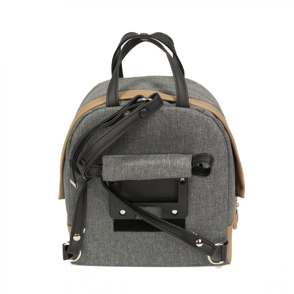 Haberland Rucksack-Lenkertasche Bella grau/hell- - flexible Lenker- und Rucksacktasche