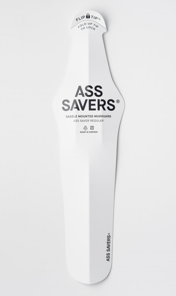 Ass Savers ASR-1 Regular Spritzschutz Heck weiß  Leichter und flexibler Steck-Spritzschutz für das Hinterrad, ideal für Rennräder und Gravelbikes, einfache Montage ohne Werkzeug