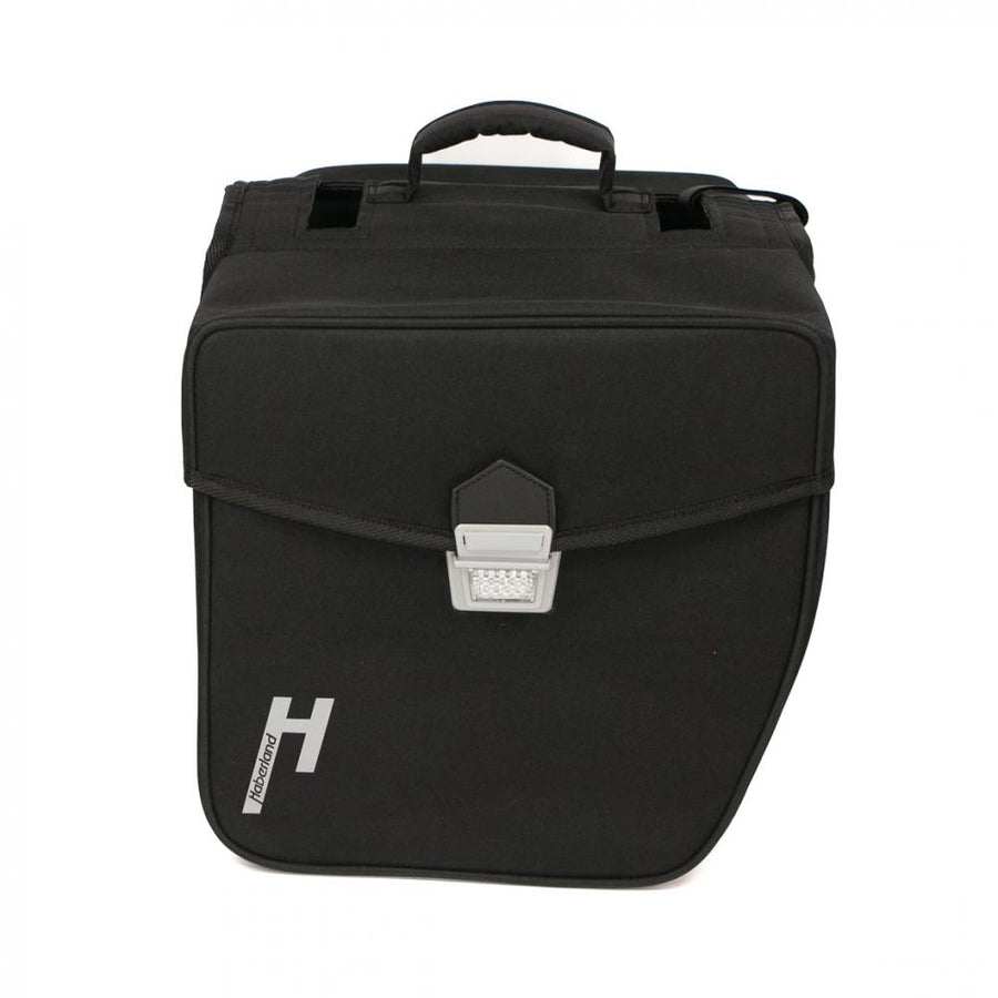 Haberland Doppeltasche 31l Pur schwarz - robuste Gepäckträgertasche mit viel Stauraum
