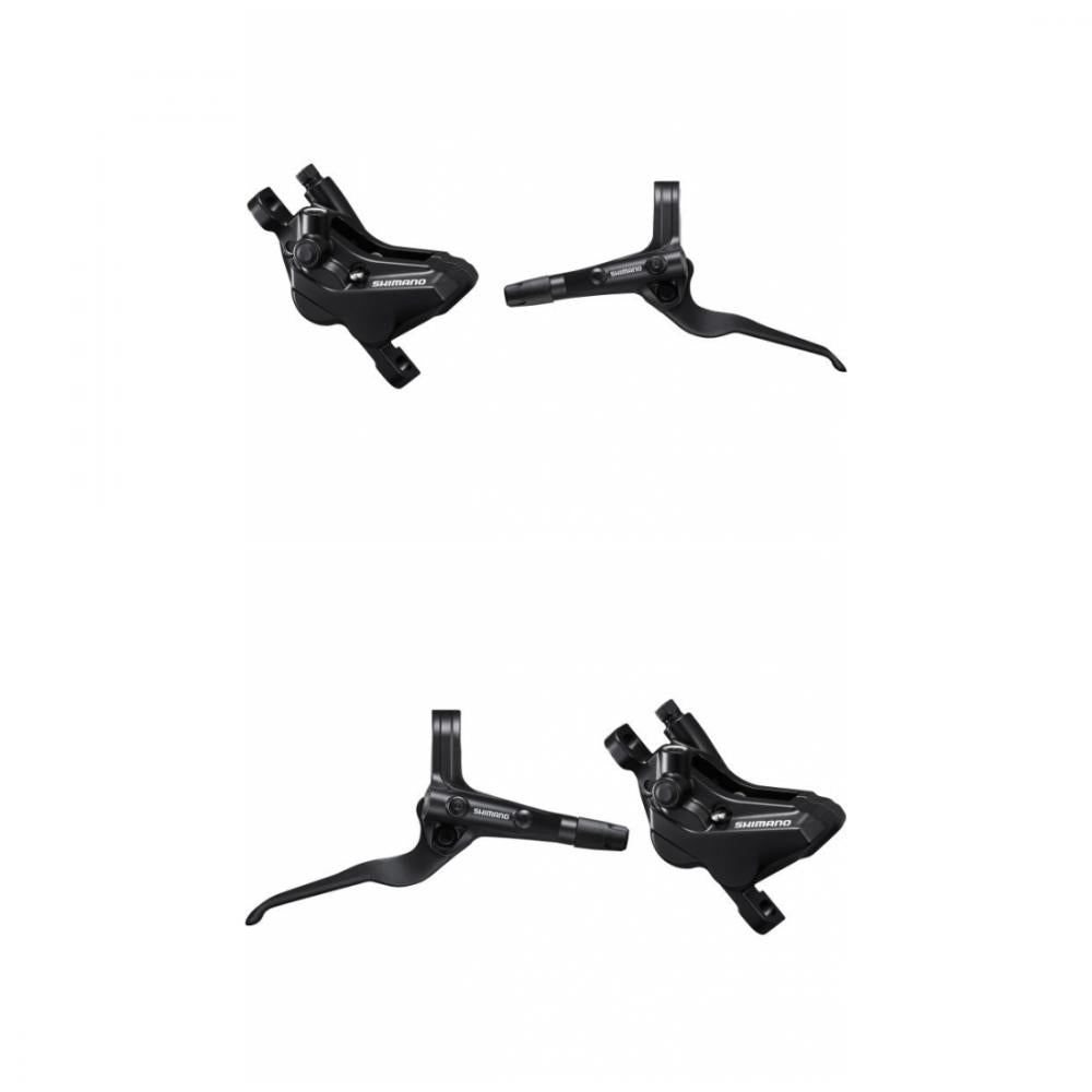 Schwarzes Shimano MT402-3/MT420 4-Kolben Scheibenbremsen Set (links und rechts).