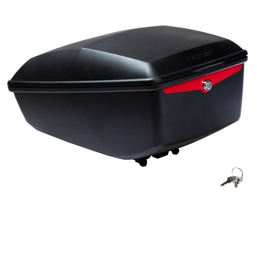 Racktime Tour Box Fahrradkoffer 13,3L - 22x27x38cm - schwarz - abschließbar - mit Snapit Adapter - Tragegriff - Reflektor - ideal für Gepäckträger - robust