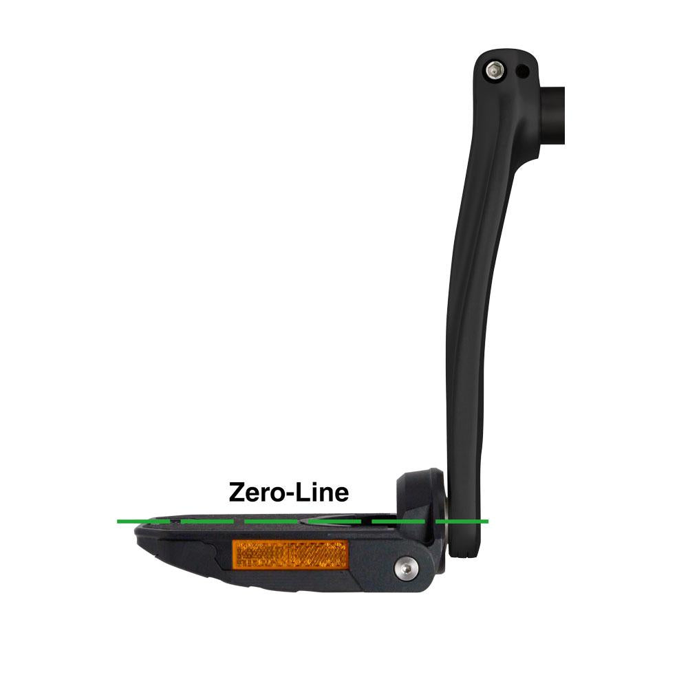 by.schulz Falt Pedal Z.1 Aluminium schwarz, klappbar, robust, mit Reflektor und Zero-Line.