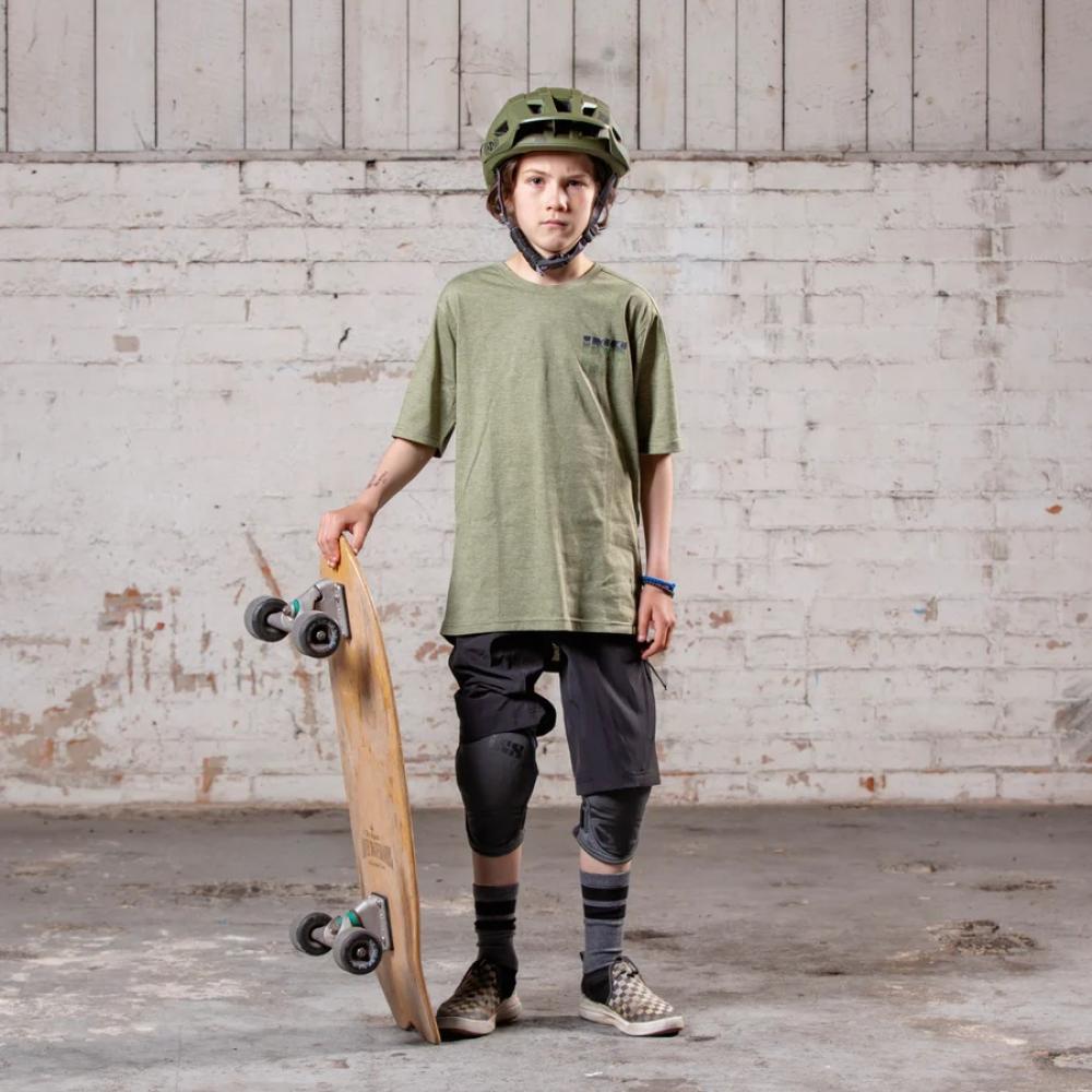 IXS Sports Division iXS Flow Kids Mirror Tech Tee KL olive - atmungsaktives Funktionsshirt für Kids