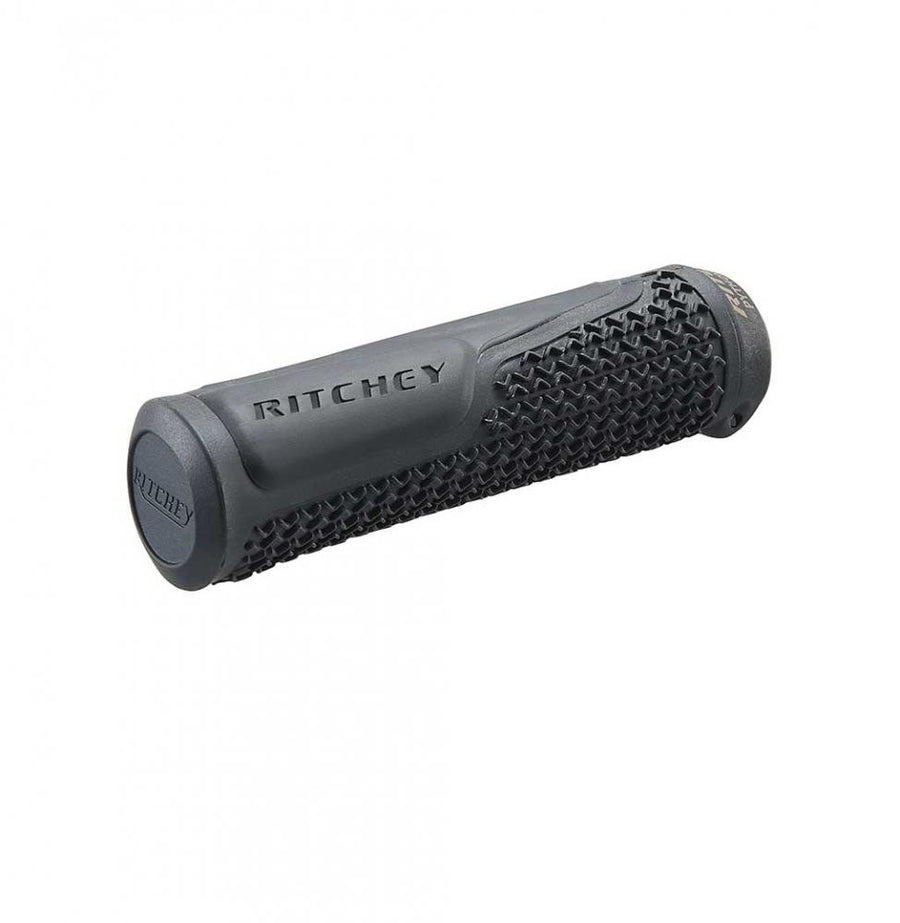 Ritchey WCS Python Trail Griff 144/34.9mm schwarz, schwarzer Fahrradlenkergriff mit Ritchey-Logo.