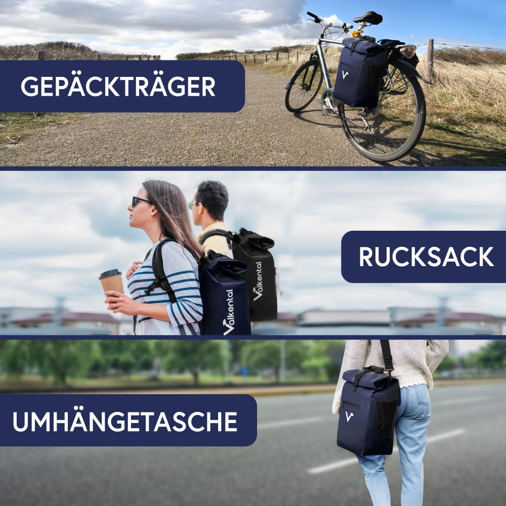 Valkental Rucksack ValkOne 3in1 Fahrradtasche blau