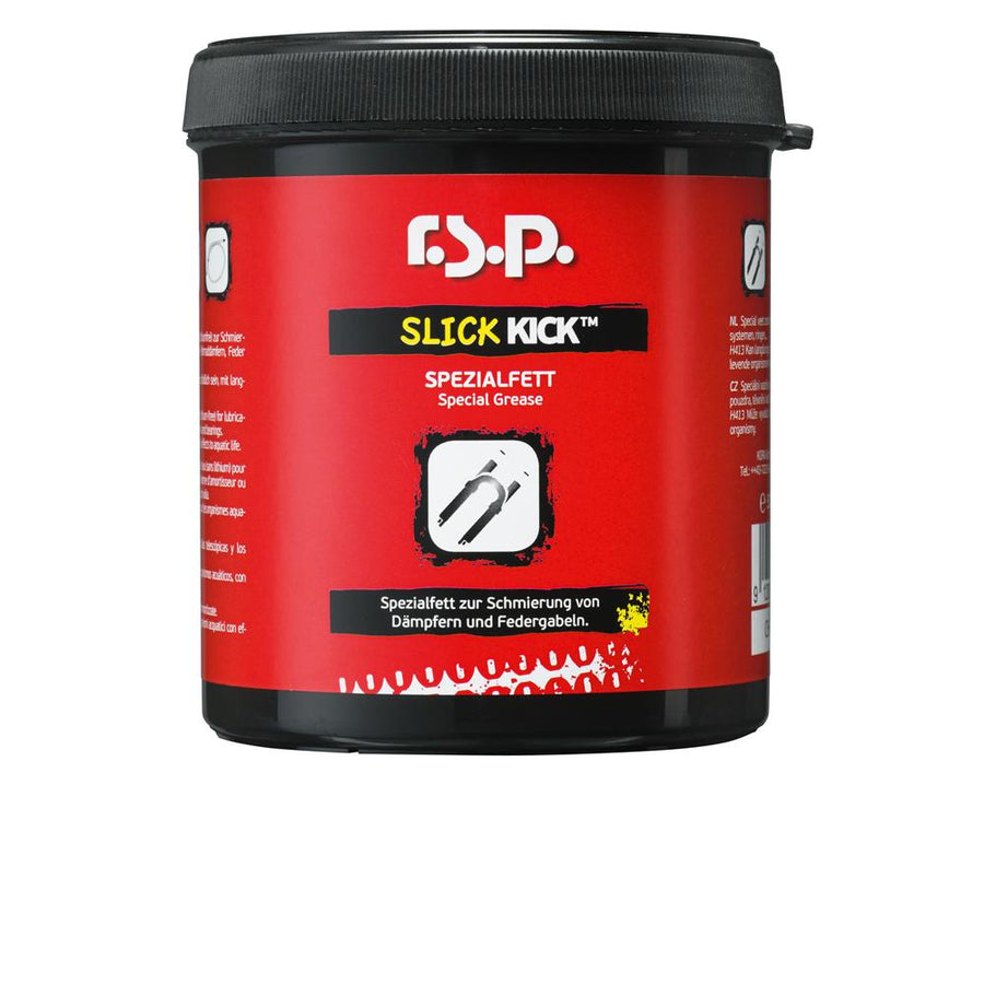 r.s.p. Slick Kick Spezialfett 500g, lithiumfreies Fett für Federgabeln & Dämpfer.