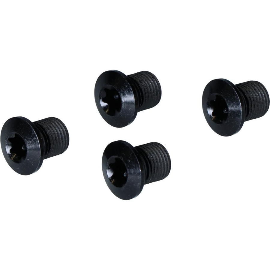 SHIMANO FC-RX810 Kettenblattschrauben, 4 schwarze Schrauben mit Torx-Kopf für präzise Befestigung am Fahrrad.