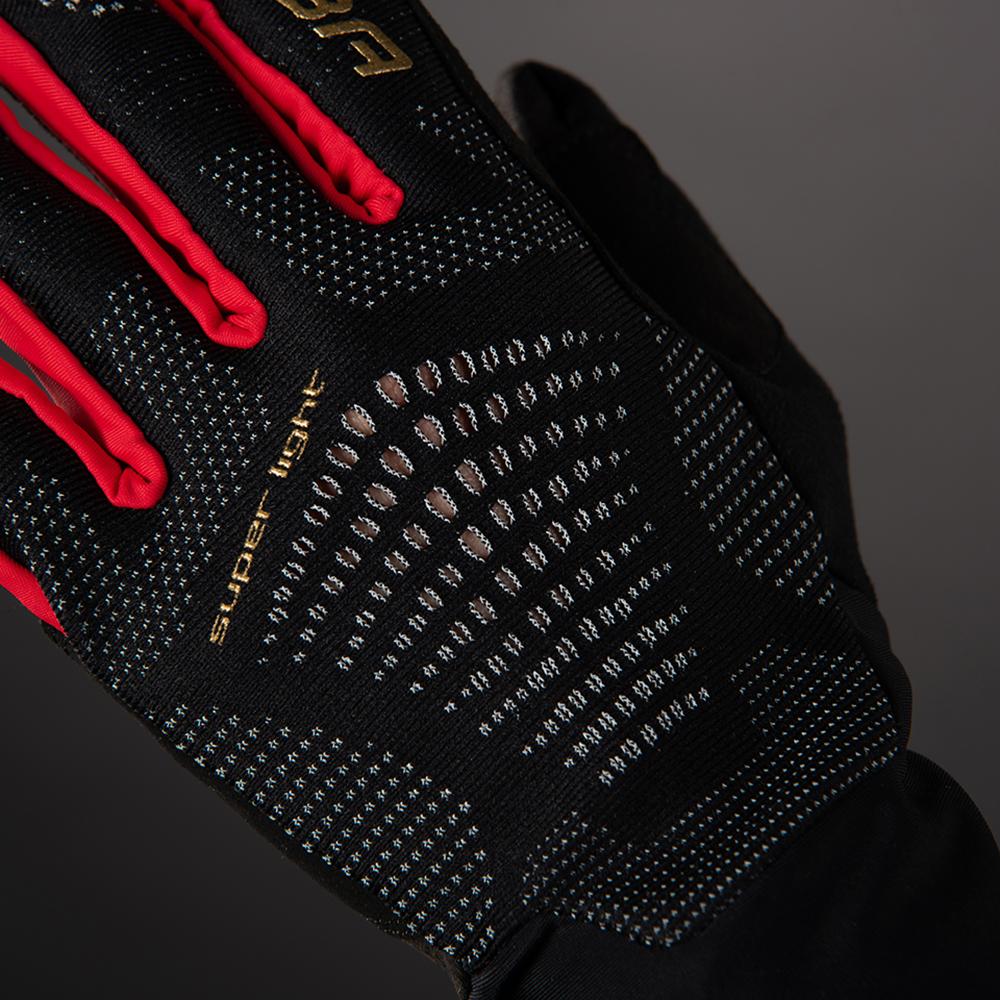 CHIBA Superlight - Radhandschuhe schwarz/rot, Größe M, atmungsaktiv & leicht