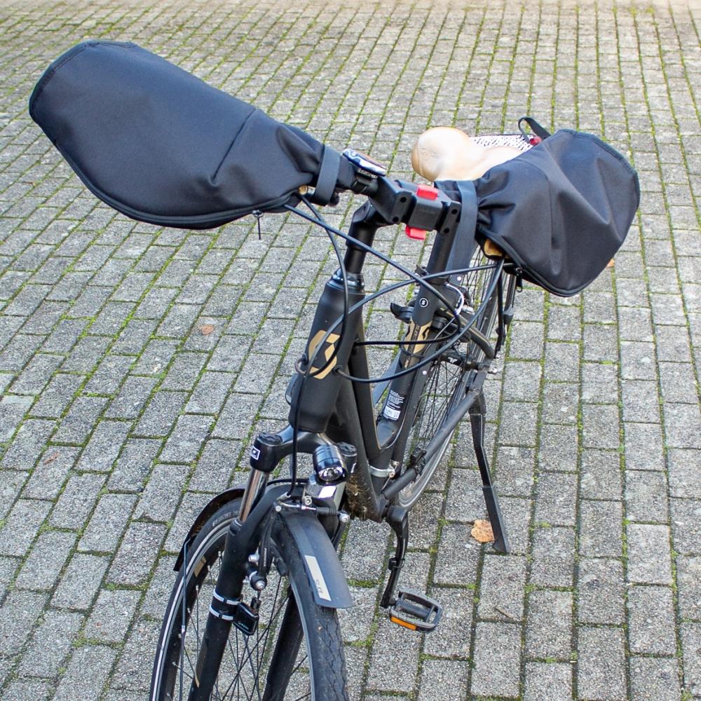 Haberland Lenkerstulpen für Erwachsene schwarz - warme Hände am Fahrradlenker