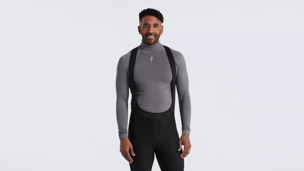 SEAMLESS ROLL NECK BASELAYER LS MEN GRY S/M - Bekleidung