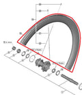SHIMANO RIM FOR COMPLETE WHEEL,FOR WH-R9270-C36-TL, REAR:12MM E-THRU, 24H TUBELESS - 12MM
