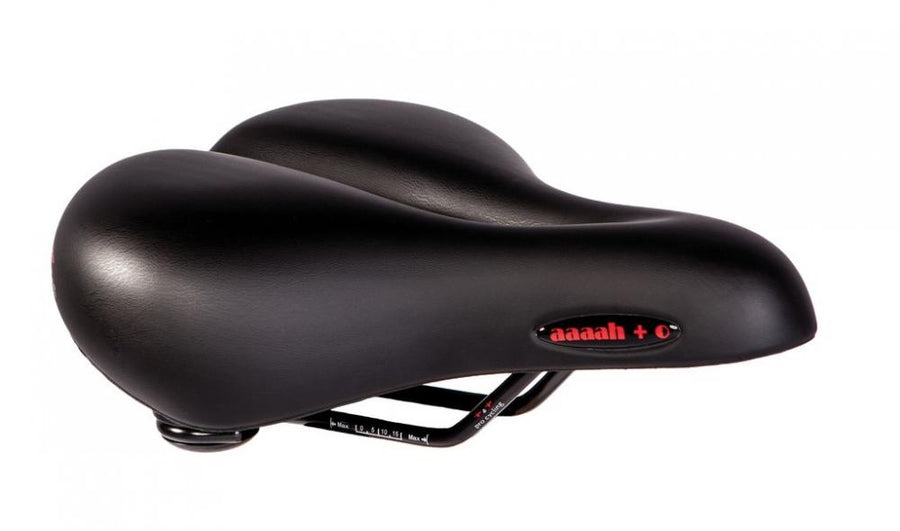 P&P Bequemsattel aaaah+O 611 schwarz, 270x210mm, bequemer Fahrradsattel für Komfort.