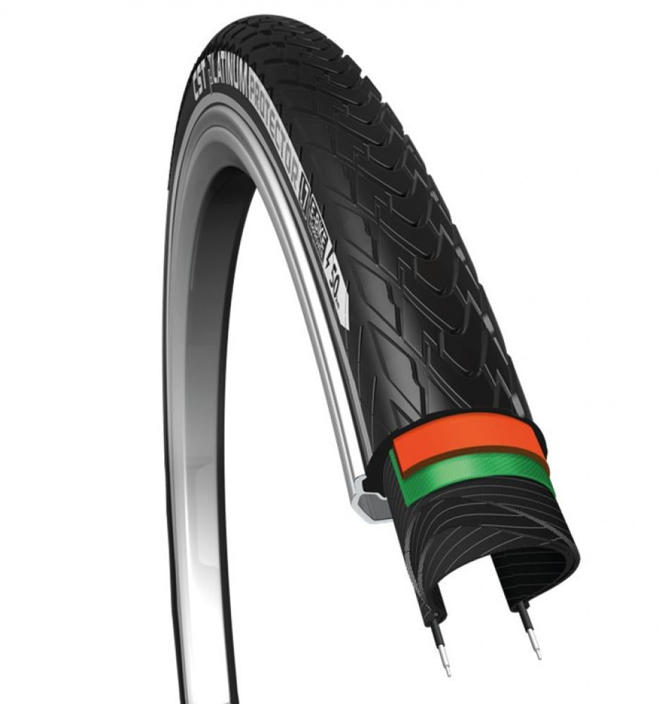 CST Reifen Platinum Protector 28x1 5/8 x 1 3/8 Zoll 37-622 schwarz Reflex