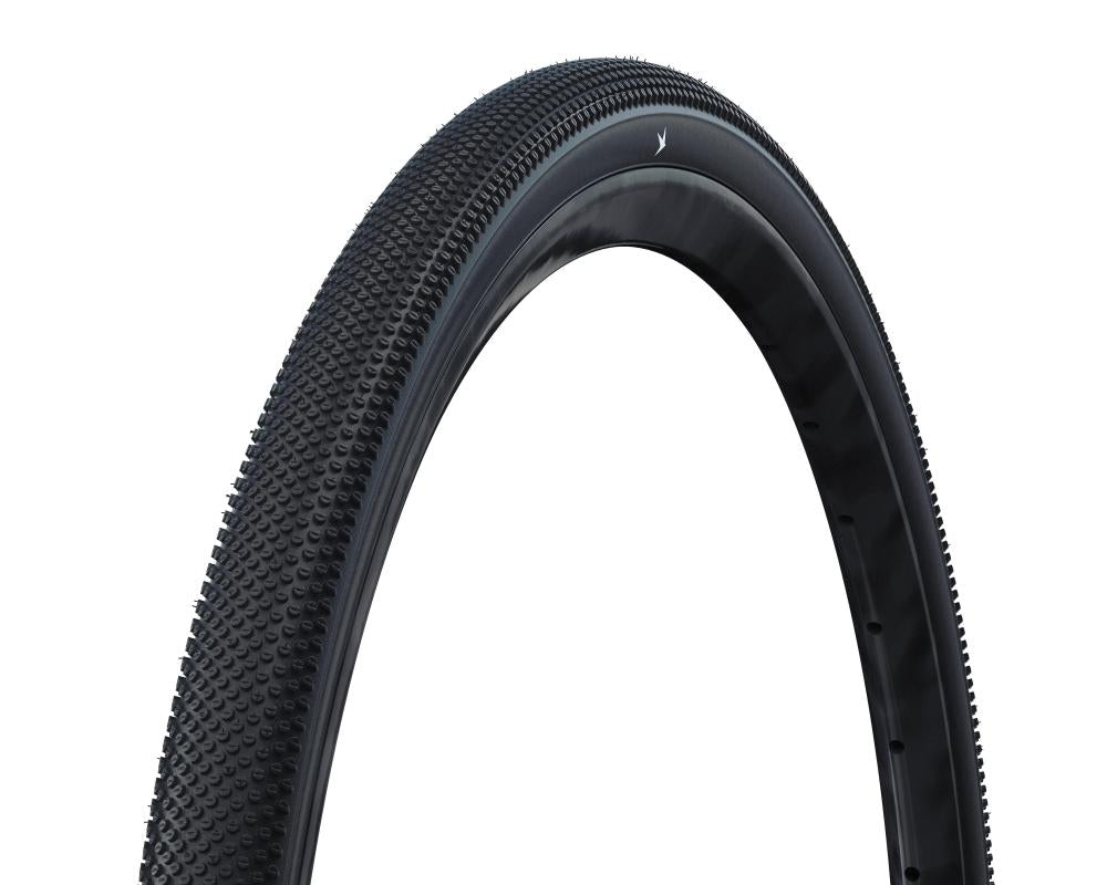 Schwarzer Schwalbe G-ONE ALLROUND 28 Zoll Gravelreifen mit Profil für Asphalt und Gelände.