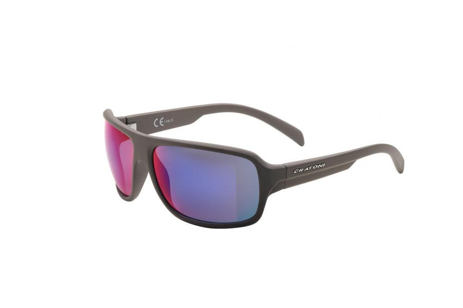 Cratoni Sportbrille C-Ice COLOR+ Lifestyle coffee matt - grey-blue w/ plasma mirror Größe UNI