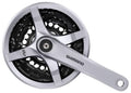 Silberne Shimano Tourney FC-TY501 Kurbelgarnitur, 3-fach, 170 mm, 42-34-24 Zähne für 6/7/8-fach Schaltungen.