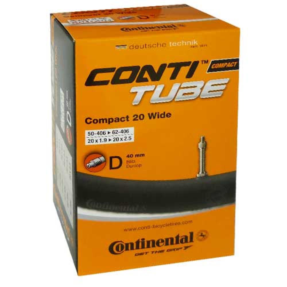 Continental Schlauch Conti Compact 20 wide 20x1.90/2.125" 50/62-406 DV 40mm in orange Verpackung.