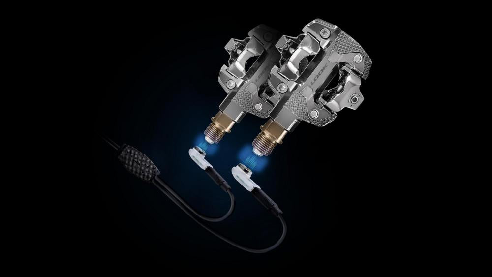 Look X-Track Power Dual Pedale - Dual-Powermeter (links/rechts), SPD-kompatibel, 60 h Akku, IPX7, 404 g Paar, silber