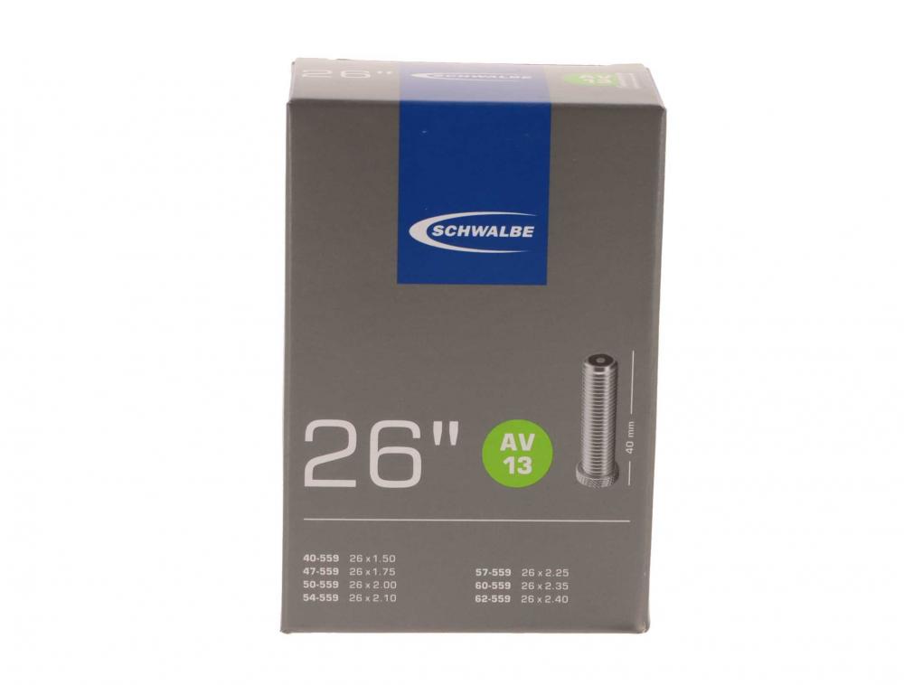 Schwalbe Fahrradschlauch AV13 26 Zoll Box mit 40mm Ventil für Reifen 26x1.50-2.40