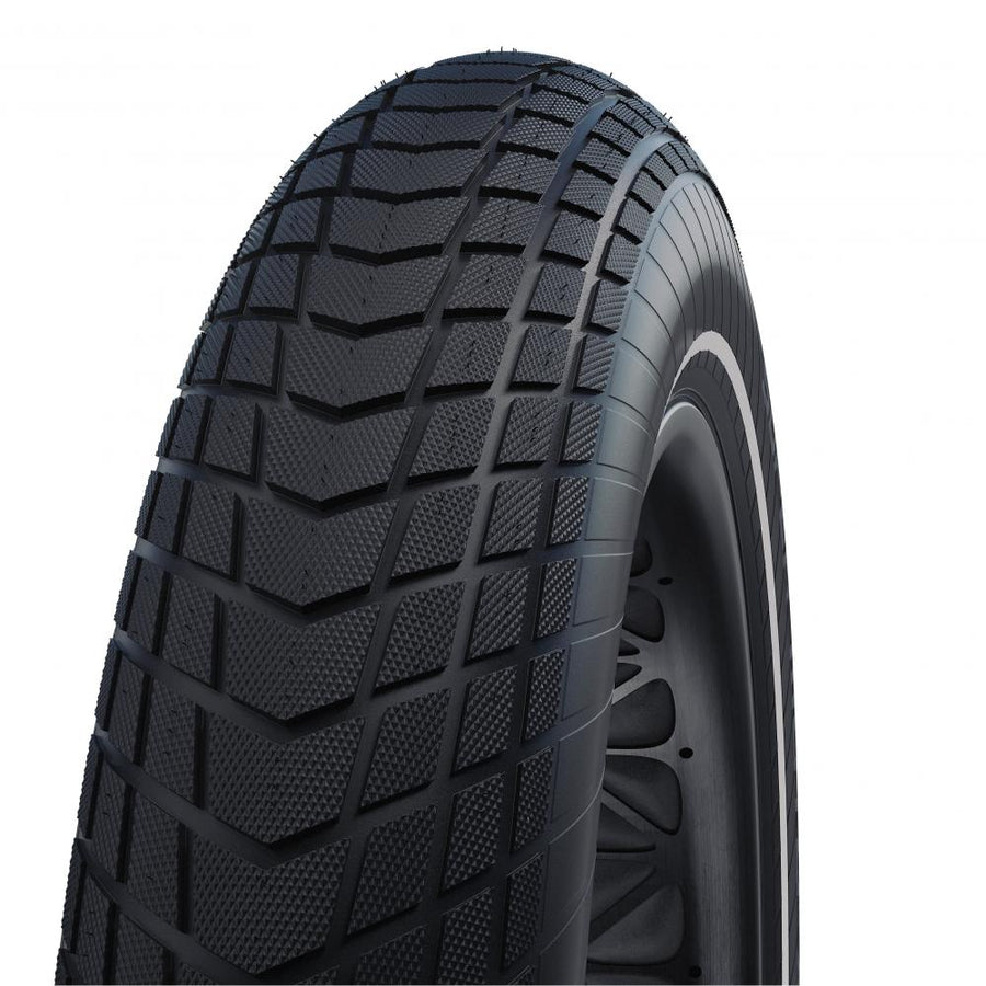 Schwalbe SUPER MOTO-X Performance Line breiter E-Bike Komfortreifen 20 Zoll, schwarz, mit markantem Profil.