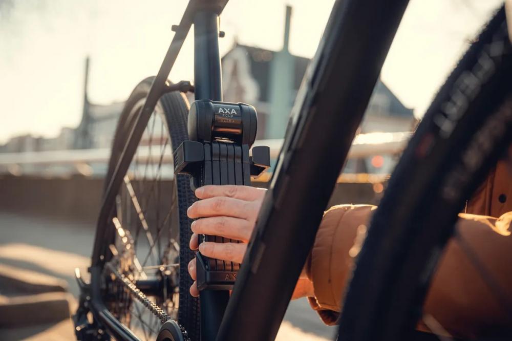 AXA Faltschloss Fold Ultra 900 mm Schwarz - Hochsicheres Fahrradschloss für E-Bikes
