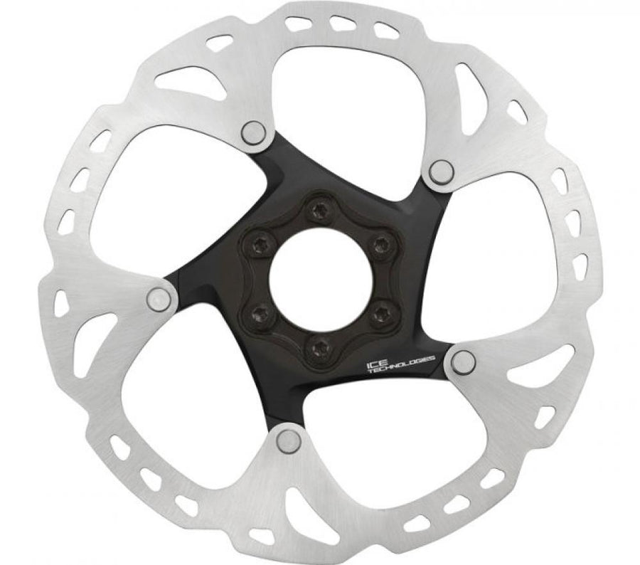 SHIMANO RT86 Bremsscheibe 180mm 6-Loch mit Ice Technologies für starke Bremsleistung.