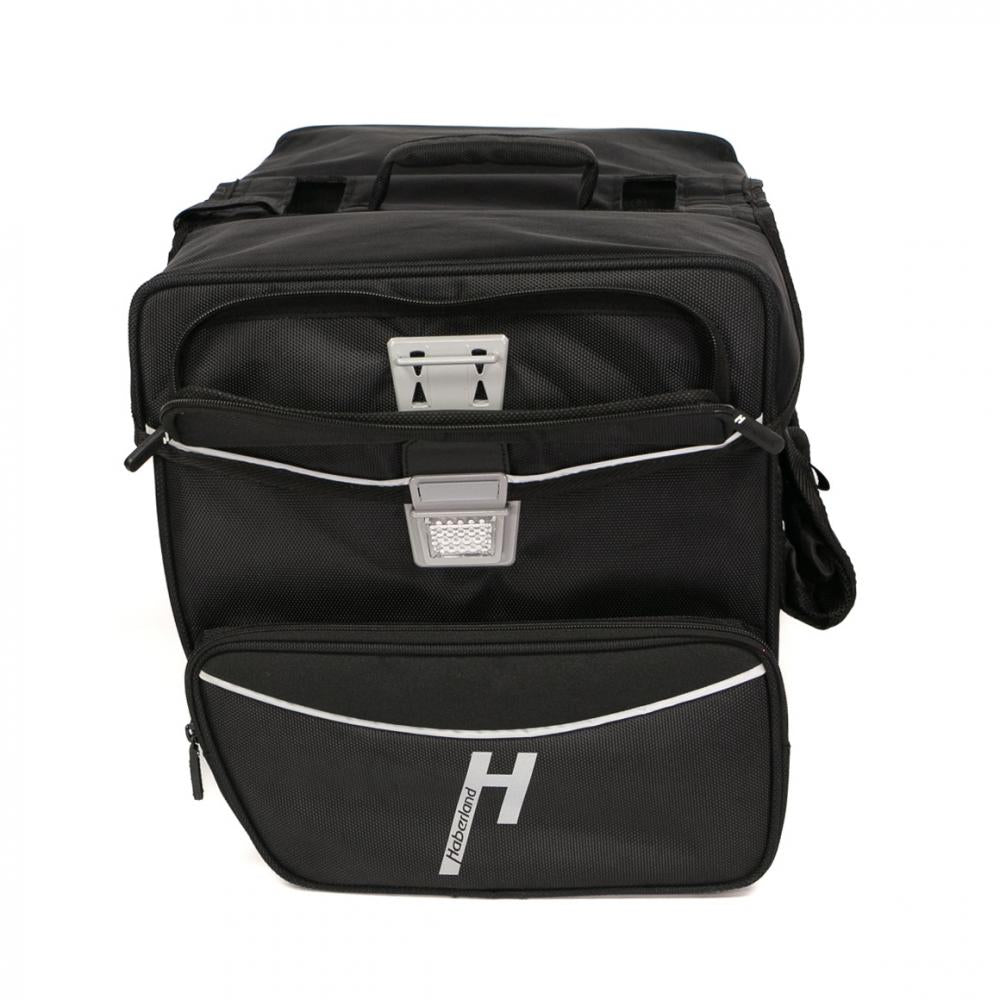 Haberland Doppeltasche Touring Max schwarz - große Gepäckträgertasche für Tourenrad