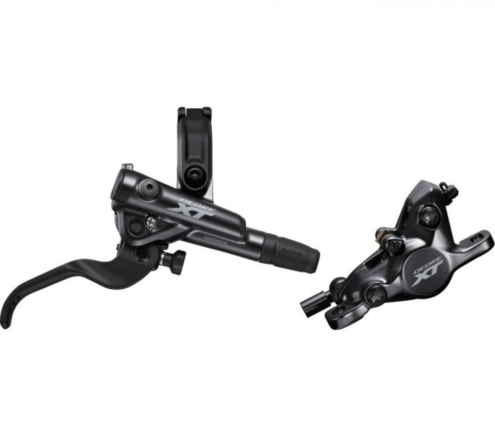 SHIMANO DEORE XT M8100 Hinterrad-Scheibenbremse: vormontierter Bremshebel und Bremssattel.
