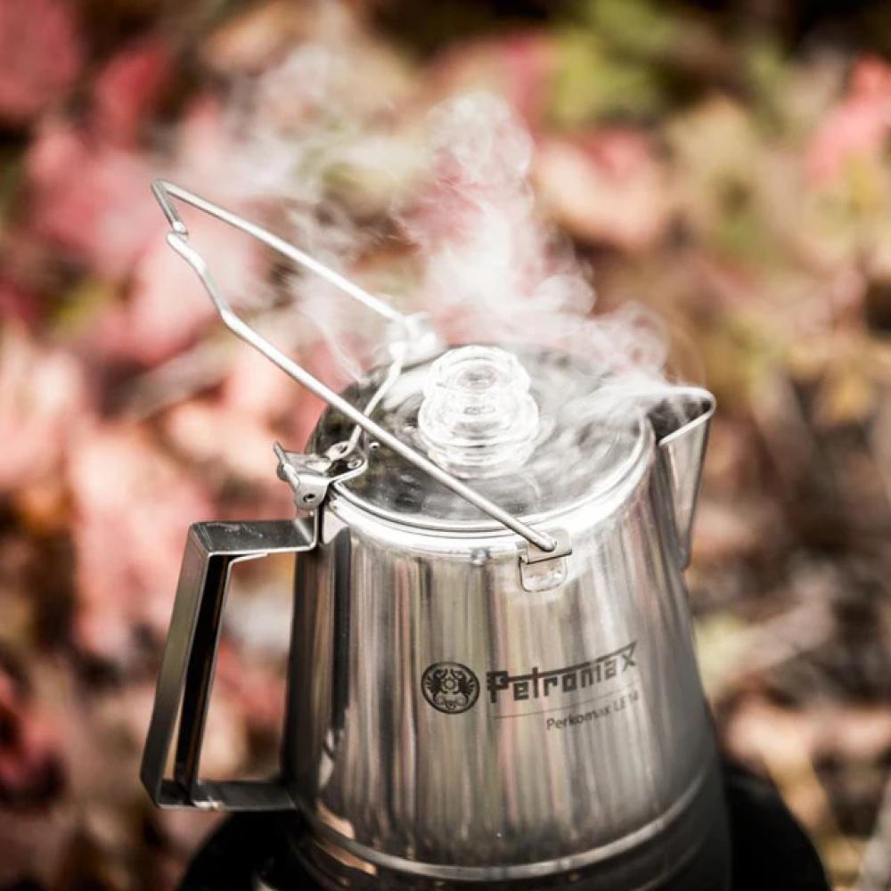 Petromax Perkolator Perkomax LE28 Edelstahl 3 Liter, für Kaffee oder Tee, geeignet für Lagerfeuer und Herd, robust und langlebig