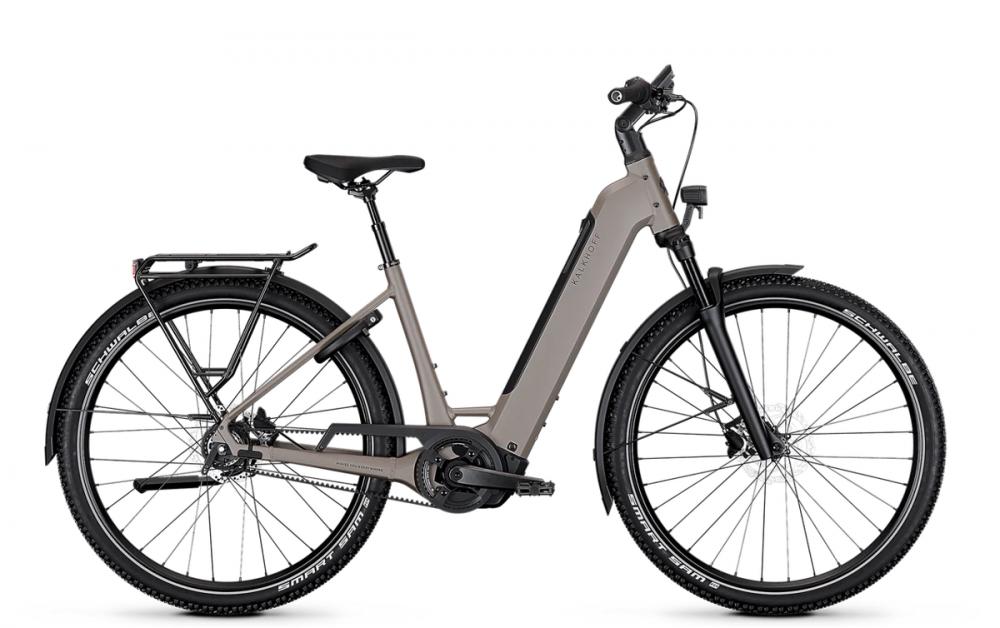 Kalkhoff ENTICE 3 EXCITE BELT Allroad-E-Bike in moonstonegrey matt mit Riemenantrieb und 29 Zoll Bereifung.