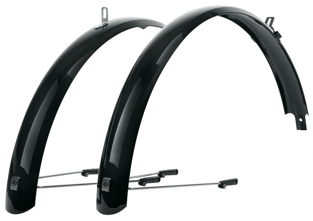SKS Bluemels Basic Fahrrad-Schutzblech-Set, 24 60mm, schwarz glänzend, robustes Kunststoff-Design.