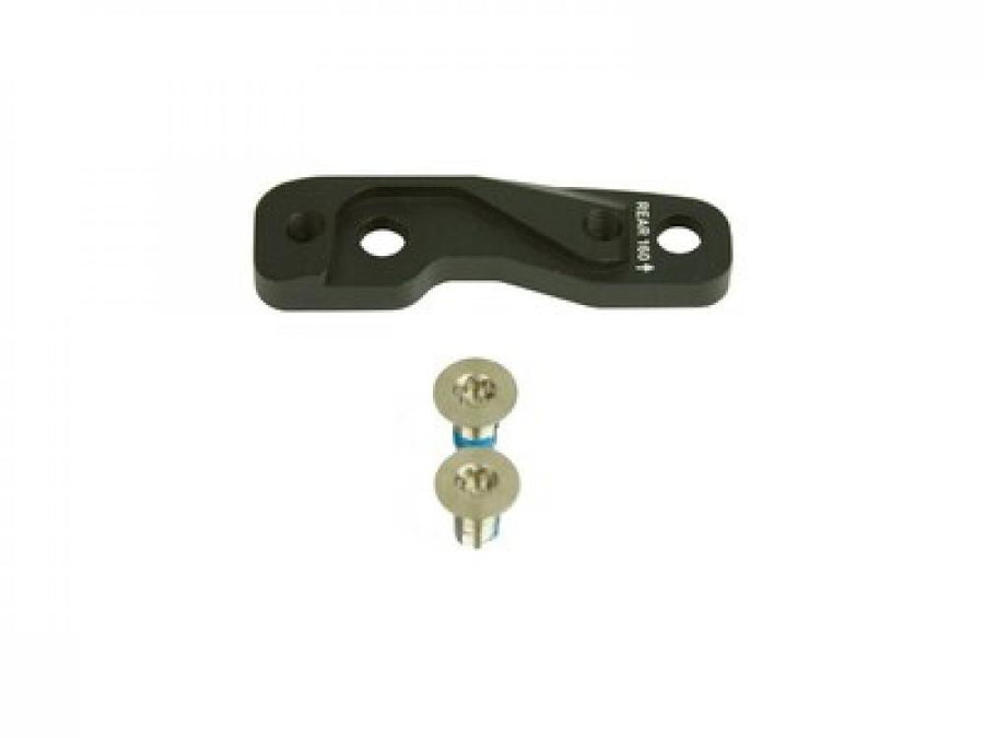 SRAM Flat Mount Scheibenbremsadapter hinten 160mm für präzise Bremsmontage, schwarz mit Schrauben.