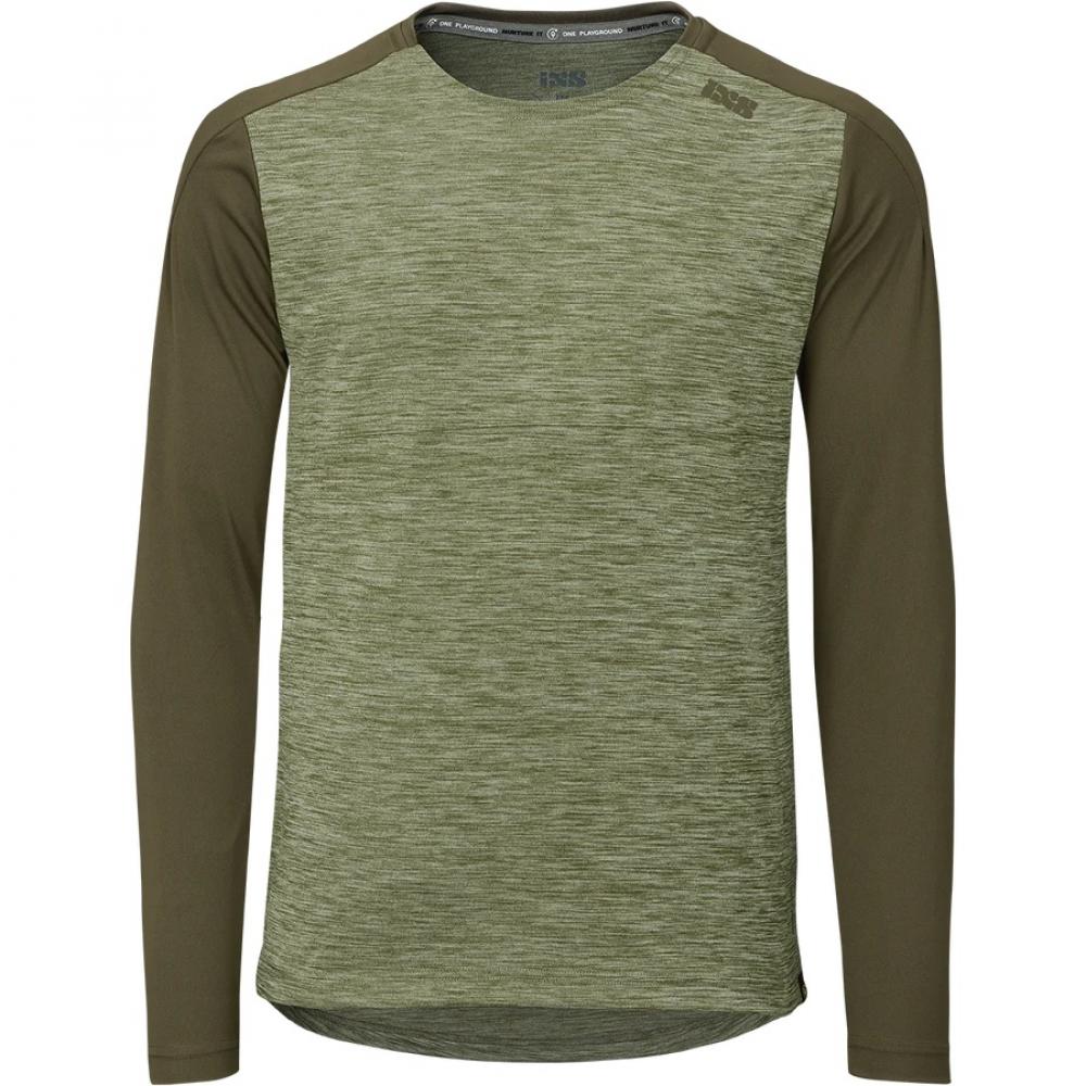 IXS Sports Division iXS Flow X Long Sleeve Jersey S Olive-Dark Olive - atmungsaktives Bike-Trikot