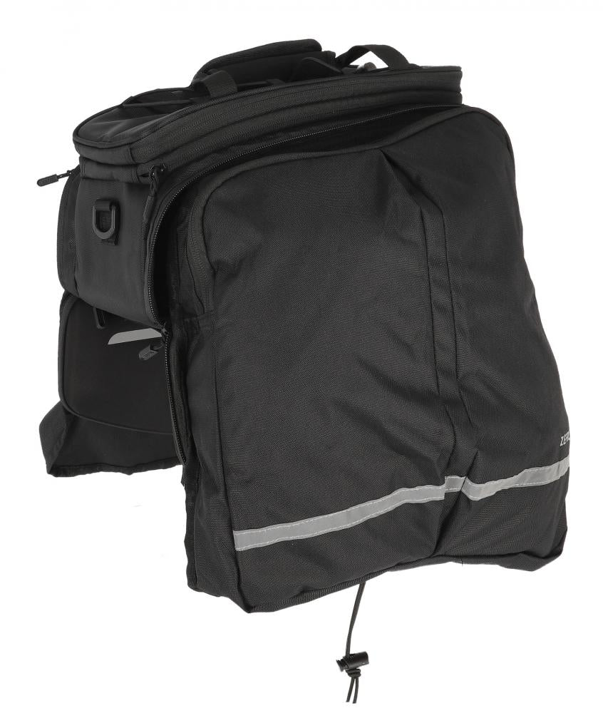Zefal Z Traveler 80 Gepäckträgertasche - 8 bis 32 Liter - schwarz - erweiterbar - mit Seitentaschen - Velcro-Befestigung - Regenhülle