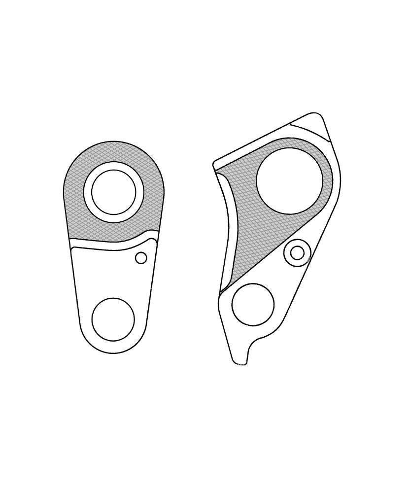 Marwi Schaltauge GH-298 inkl. Schrauben - Alu 6061, für Specialized Modelle, silber